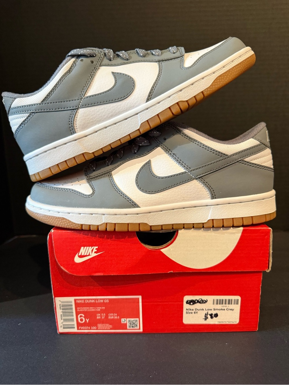 Nike Men’s Dunk Low — Smoke Grey White Gum 6Y/7.5W